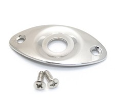 Chrome Recessed "Football" Jack Plate for Guitar/Bass RFJP-C