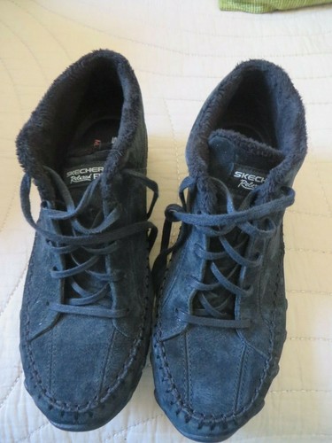 SKECHERS BLACK SUEDE BIKERS TOTEM POLE 