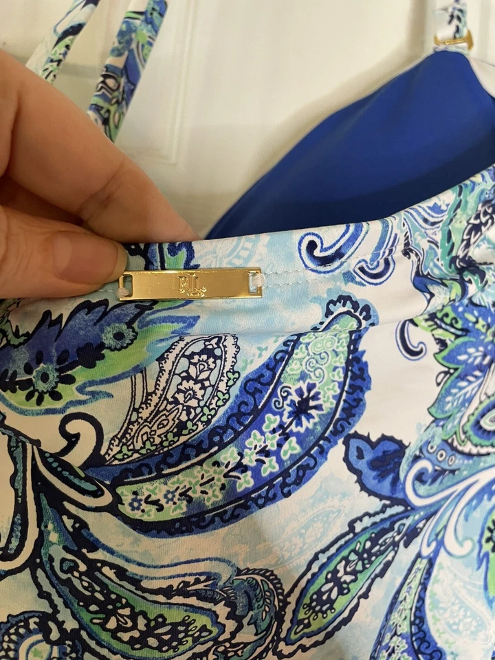 Lauren Ralph Lauren Fiesta Paisley Twist Bandeau Underwire Mio One-Piece - 14 - Image 4 of 4