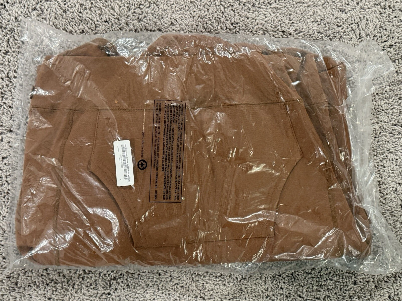 Sweat à capuche Supreme logo en relief rouille taille L FW17   Neuf scellé