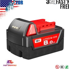 1PCS 8.0 AH Battery 18V fit for Milwaukee M18 48-11-1880 XC High Output NEW