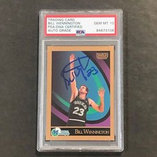 1990-91 Skybox #68 Bill Wennington Signed Card AUTO GRADE 10 PSA Slabbed Maveric