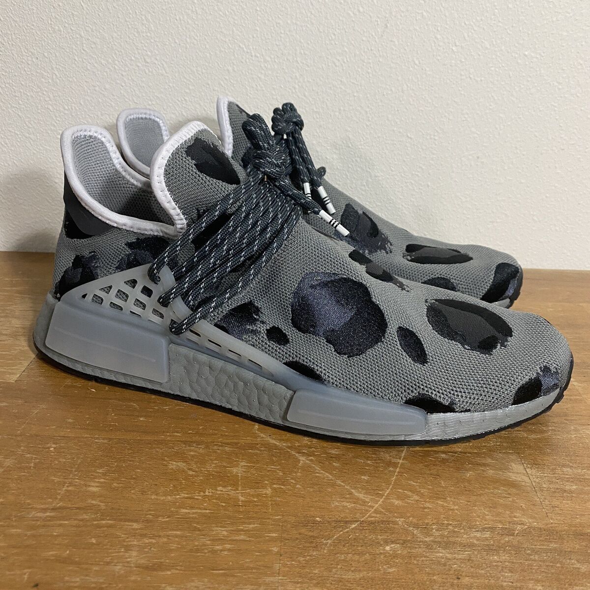 Adidas Pharrell Williams Hu NMD Animal Print Gray Black Adidas Pharrell Williams Hu NMD Animal Print Gray Black
