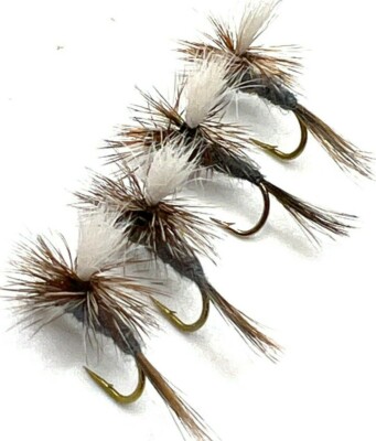 4, 6 oder 8 Forellenfliegenfischen Fliegen ADAMS PARA STACHELIG oder stachlos 1. Klasse Pfosten