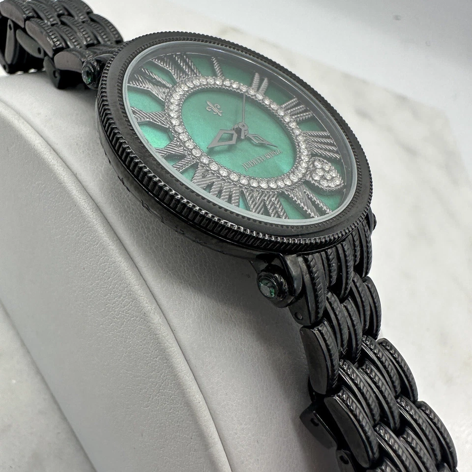 Reloj JUDITH RIPKA Verde Madreperla Londres 7" Negro Inoxidable Batería Nueva Foto 2 de 4