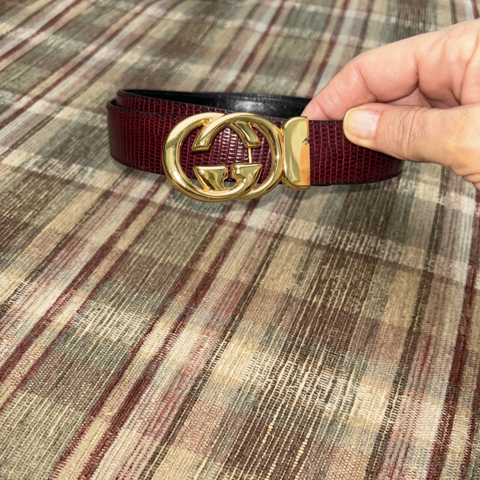 Ceinture en peau années 1980 Gucci marron 