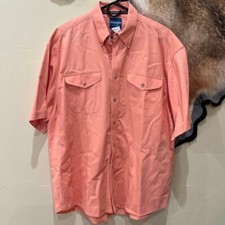 90s Vintage Wrangler XL Orange Short Sleeve Brushpopper Shirt Cowboy Western