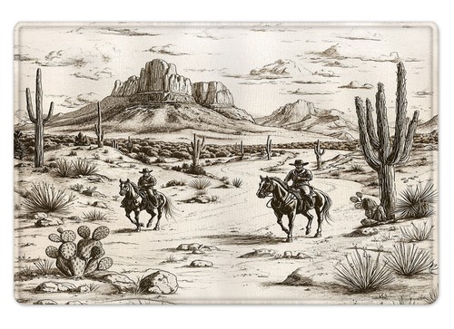 Juego de accesorios de baño cortina de ducha vaquera vintage occidental caballo y cactus - Imagen 16 de 23