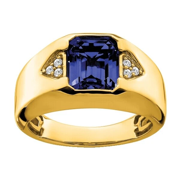 Safira ouro amarelo 14k Joia para Homens