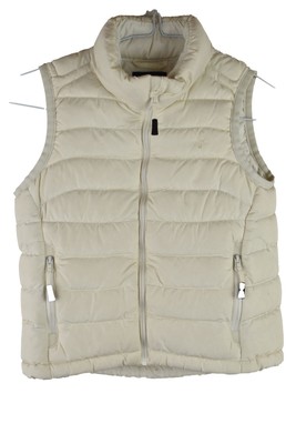 Ralph Lauren Polo beige wattierte Weste Größe 5 Mädchen durchgehender Reißverschluss gesteppte gefütterte Weste