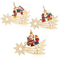 3X HolzanhäNger FüR Den Weihnachtsbaum - Christbaumschmuck - Sternschnuppe