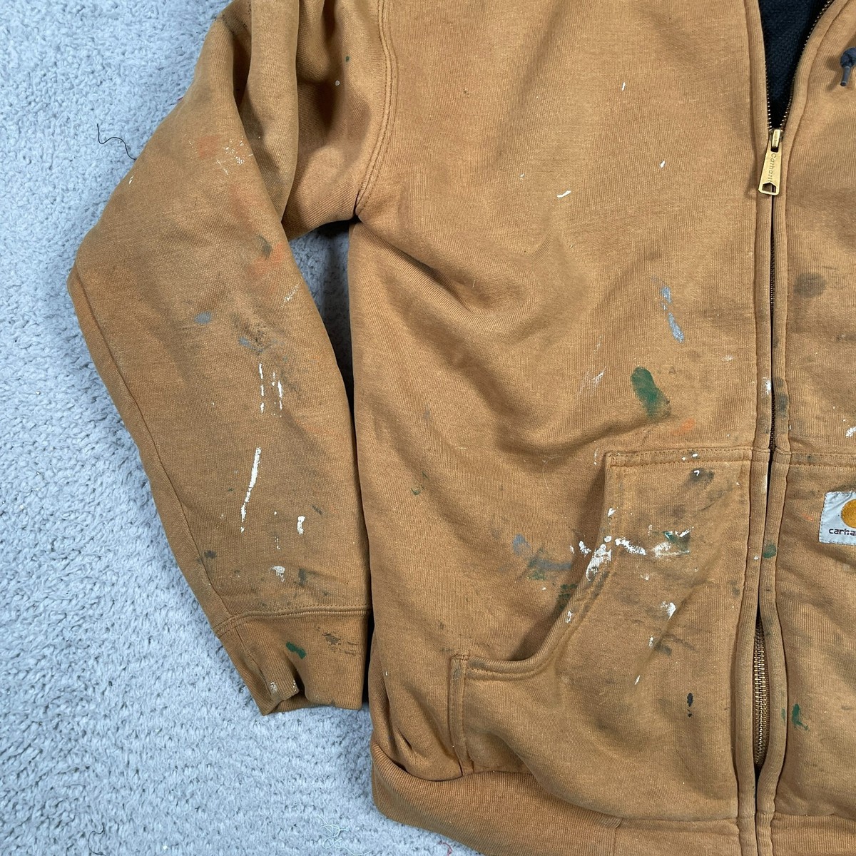 Carhartt Jacket Men's Large Paint Splatter Lined Outdoor Y2K Carhartt Jacket Men's Large Paint Splatter Lined Outdoor Y2K