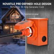 30 Amp RV Power Generator Inlet Box NEMA L14-30P 125/250V 20/25FT Weatherproof