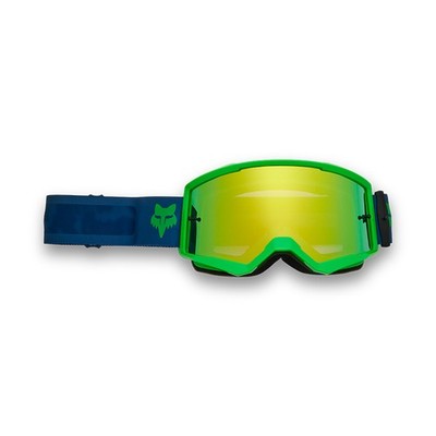 Fox Main Motocross Motorrad MTB Schutzbrille Goggle Blau/Grün (Verspiegelt)