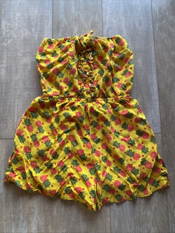 Material Girl Yellow Pineapple Playsuit Romper XS