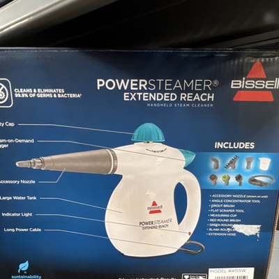 #ad BISSELL PowerSteamer 4155W Handheld Steam Cleaner White w Accessories $30.99