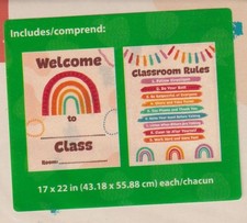 2 pk Teaching Tree Welcome To Class  Classroom Rules Educational Posters 17x22