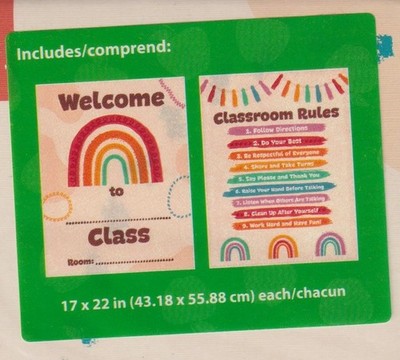 2 pk Teaching Tree Welcome To Class & Classroom Rules Educational Posters 17x22