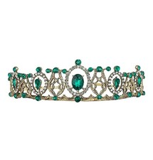 Emerald Look Tiara - Gold/Green - Costume Accessories - One Size