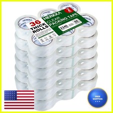 HERKKA Clear Packing Tape 36 Rolls 2in Wide 65 Yards/Roll 2340 Yards Total