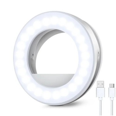 Portable Smart Phone Mini Selfie Ring Light Rechargeable Clip-on LED Fill Lights