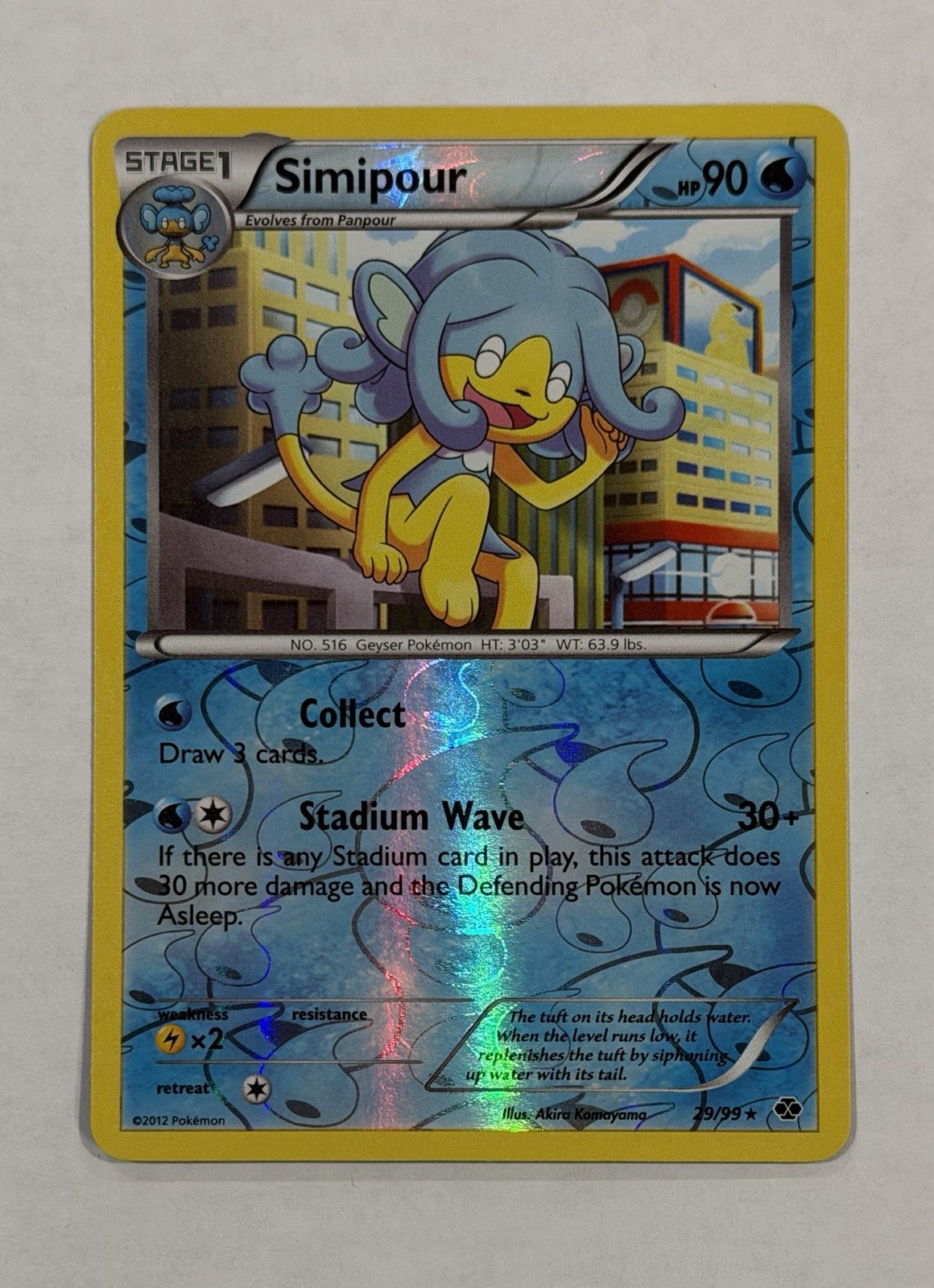 Pokémon SIMIPOUR Card 29/99 Reverse Holo Rare LP Next Destinies Light Play TCG