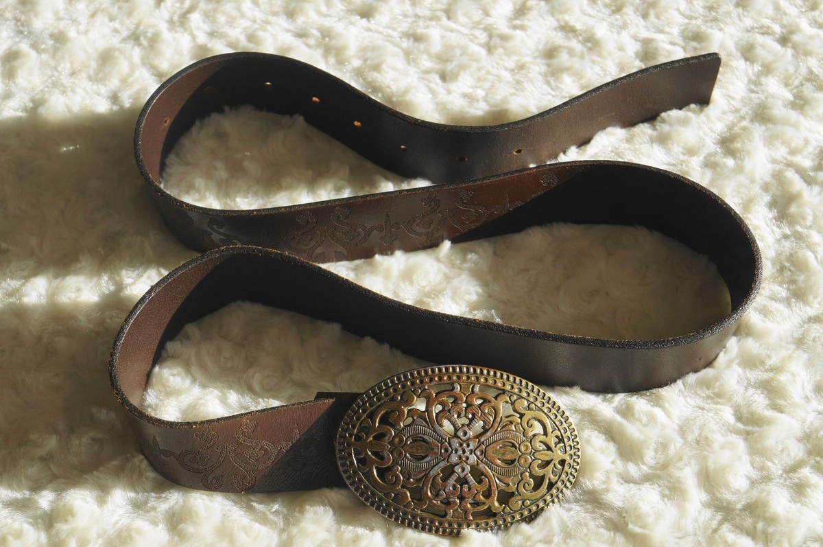 Women\'s Italian Leather Belt with Brass-Tone Buckle Size XS Thin Spazzolato Italian Leather Belt For Women | J.Crew main image 4