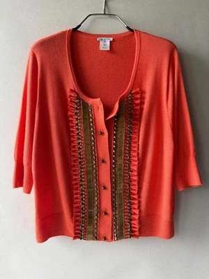 Women Oscar de la Renta Sweater Orange Cashmere 40 - Bild 1 von 4