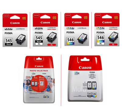 Canon PG-545 CL-546 & PG-545XL CL-546XL Tintenpatrone - Pixma MG2450 Drucker Set