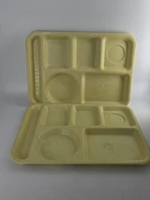 Vintage Set of 2 SiLite 614 Cafeteria Trays 14" x 9.75", Yellow
