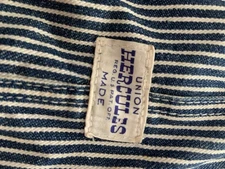 Vintage 1950s Sears Hercules Brand Hickory Striped Bib Overall W/Apron No Holes