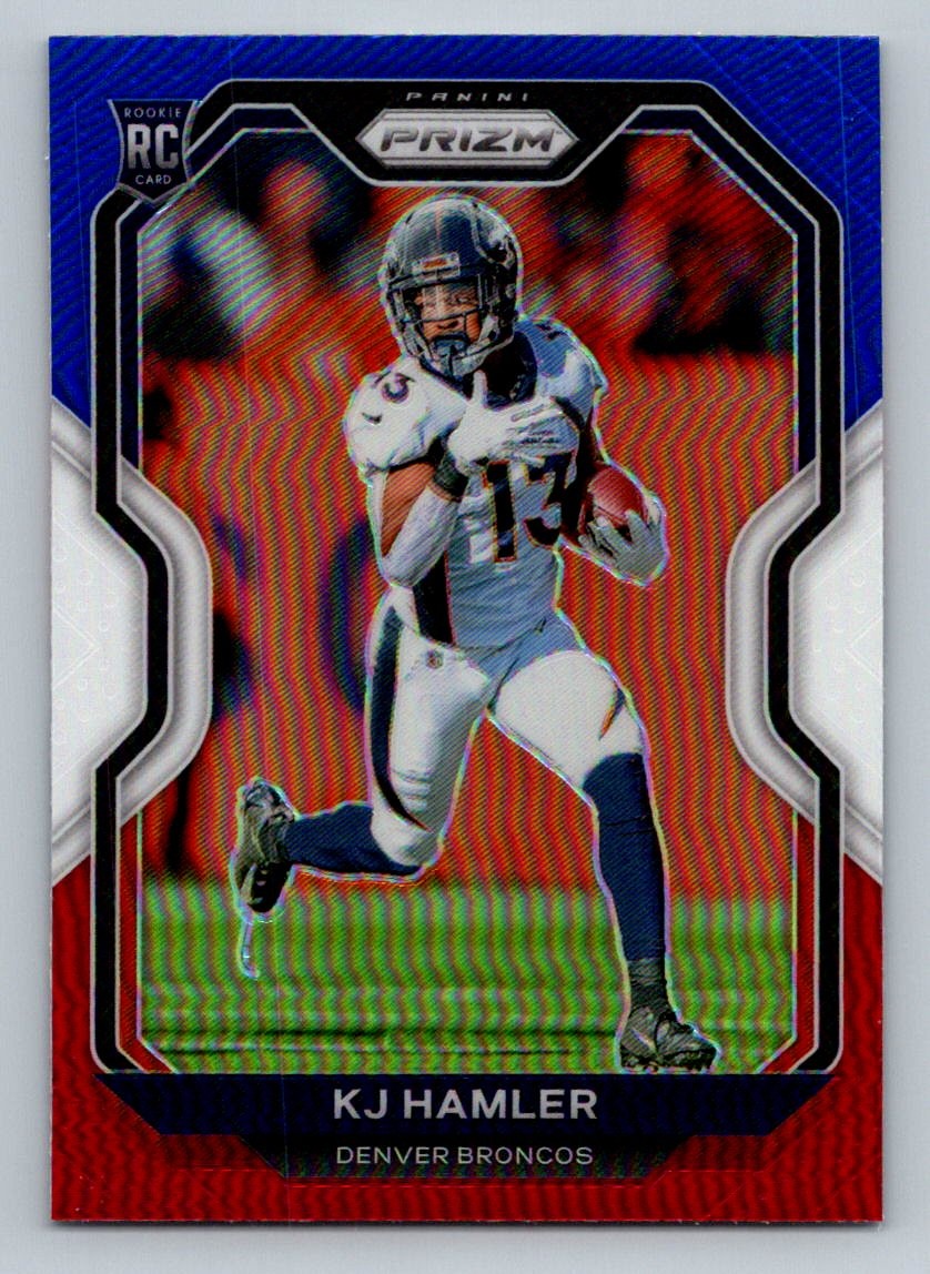 2020 Panini Prizm Red White and Blue KJ Hamler Rookie Denver Broncos #315