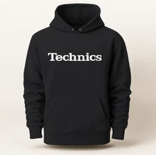 TECHNICS LOGO HOODIE TECHNICS 1200 TURNTABLES DJ OLD SCHOOL  RECORD COLLECTOR