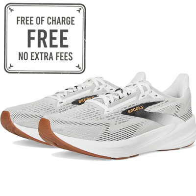 New With Box! Brooks Men's Revel 8 Running Shoe White/Black/Oak Buff -Authentic