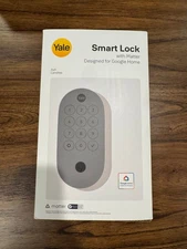 YALE Ash Keyed Deadbolt Smart Lock with Google Matter (YRD510-MT1-ASH) - NEW