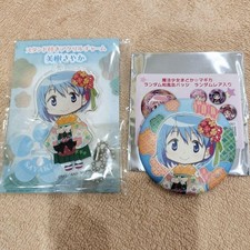 Madoka Magica Sayaka Miki 2-Piece Set Acrylic Charm with Stand  Tin Badge
