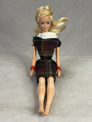 1966 Mattel Barbie Doll Red Plaid Dress Blonde