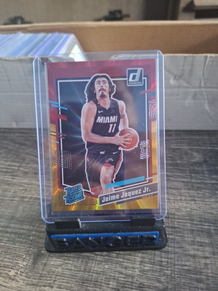 2023-24 Panini Donruss International Red Gold Rated Rookie Laser Jaime Jaquez Jr