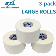 White Athletic Tape - 1.5" x 5yards Latex-Free  Pack of 3 Rolls 