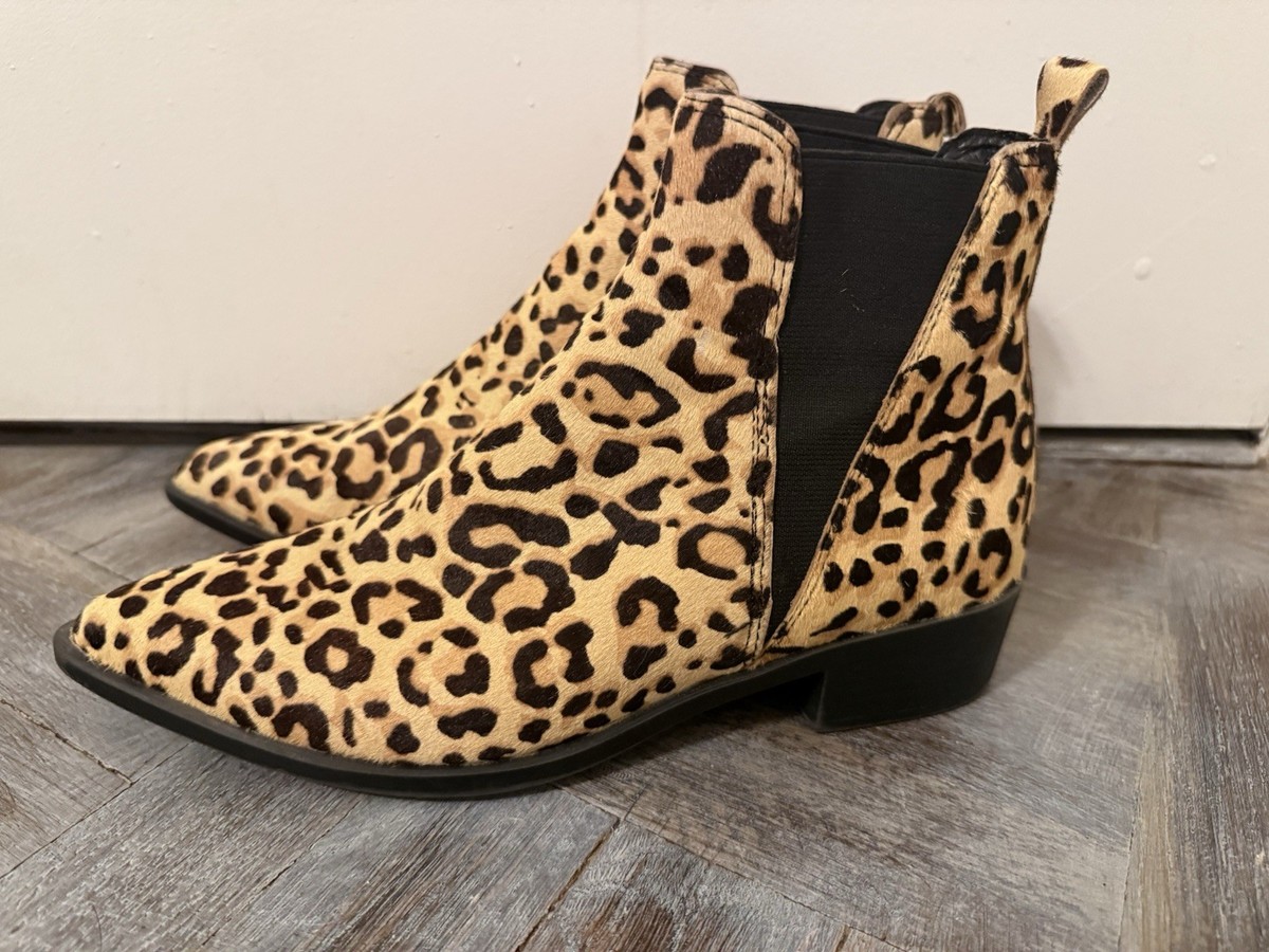【Steve Madden】レオパードブーティー Steve Madden Men's Harte Leopard Calf Hair Leather Chelsea