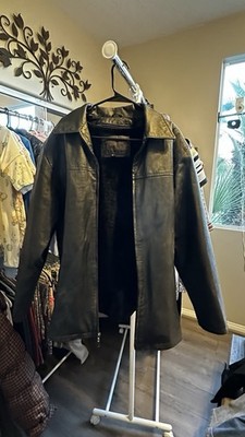 Dona Michi Black Zip Lined Men's Jacket Mid-Length Size L Casual