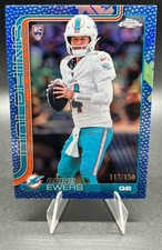 2025 Topps Chrome Quinn Ewers #316 Rookie Blue Football Leather Refractor /150