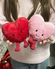 Jellycat Amuseables Heart Plush Toy Red Pink Valentine Gift Soft Stuffed NWT