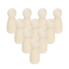 50 Pcs Wood Peg Figures 1.69 Inch Female Unfinished Natural Wooden Figures