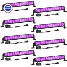 Onforu 8 Pack 42W LED Black Lights Blacklight Bars with Plug and Switch