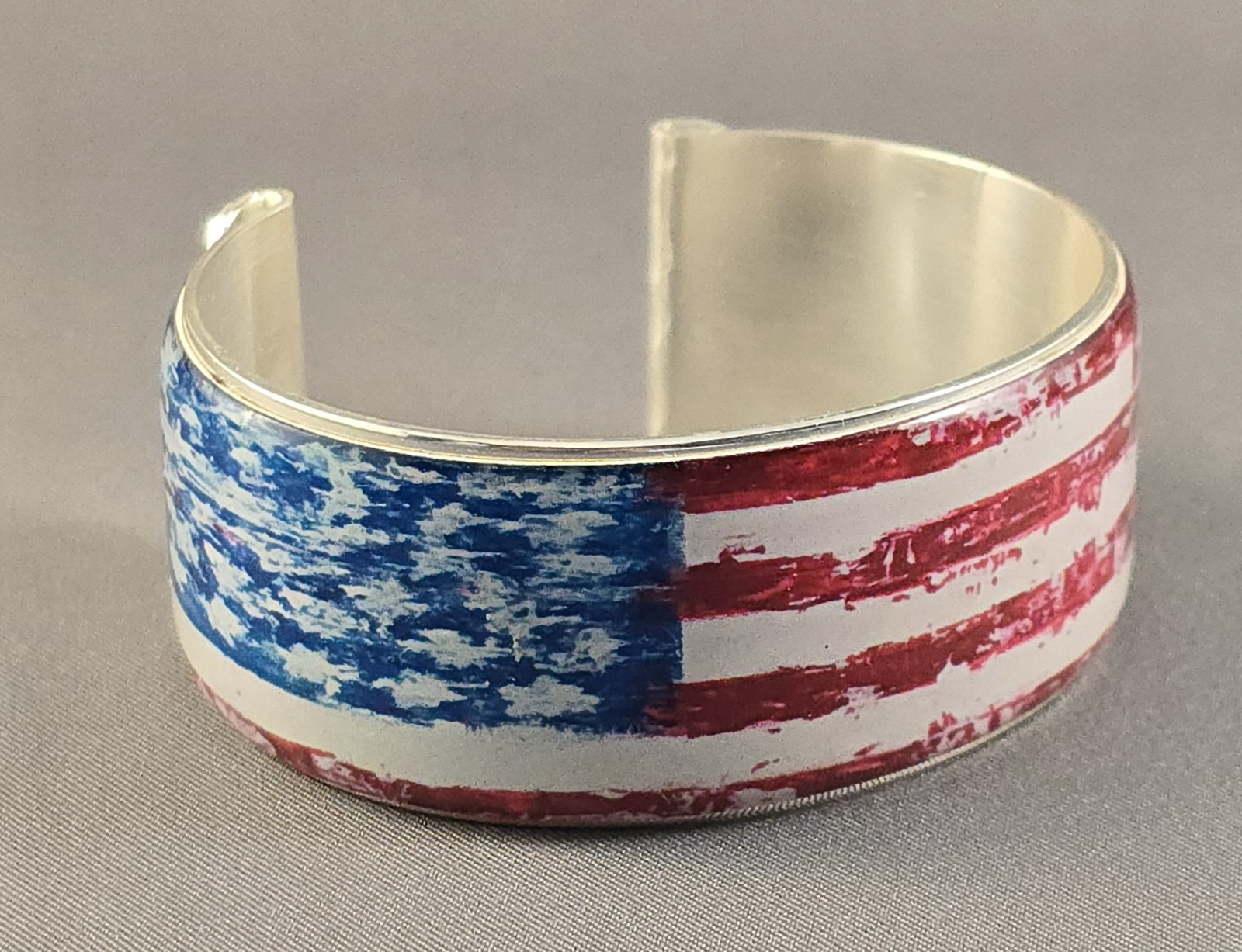 Rustic Cuff Signed & Numbered American Flag USA E… - image 1