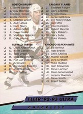 CHECKLIST 1–88 1992-93 Ultra #248 Hockey Card