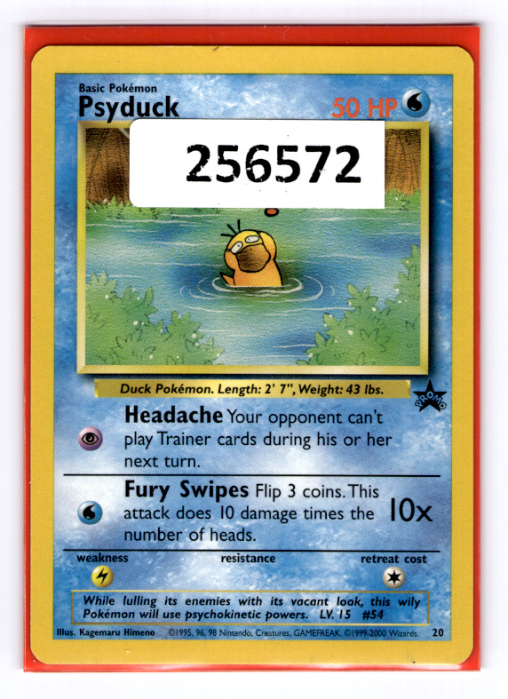 (256572) PSYDUCK Pokemon WOTC Black Star Promo Card # 20 from Pokémon League