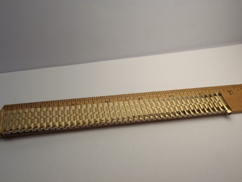 16/19mm NEW HADLEY ROMA EXPANSION Mens Curved Watch Band GOLD Micron LONG - Picture 6 of 21