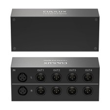 4-Way Balanced XLR Splitter Box, Passive Stereo 2-In-8-Out Audio Distributor ...